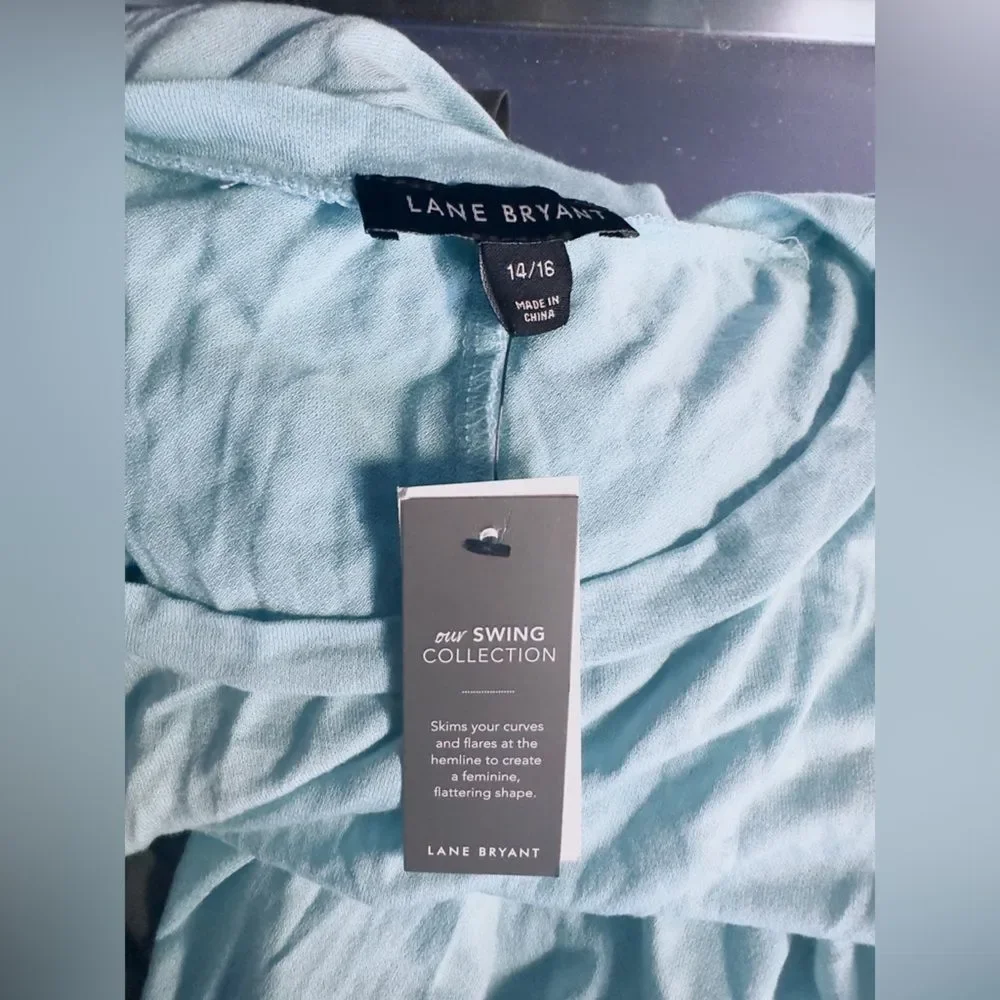 Lane Bryant The Swing Collection Baby Blue Tank Top 14 16 nwt - Picture 4 of 4